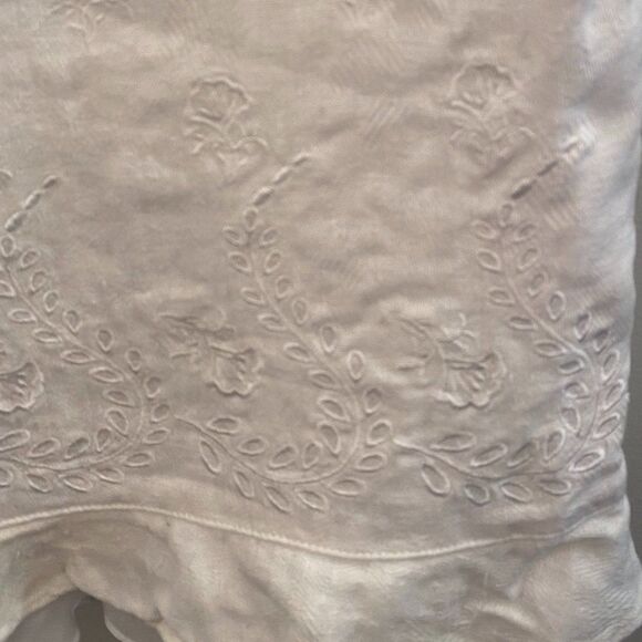 Plaza South Linen Cotton Boho Embordered Ruffle Hem Women Skirt Size 12 - Picture 2 of 10